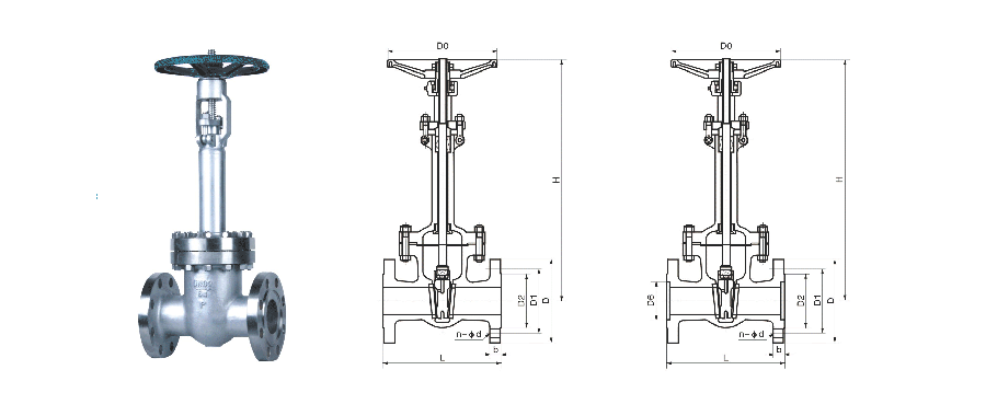 低温法兰闸阀尺寸图